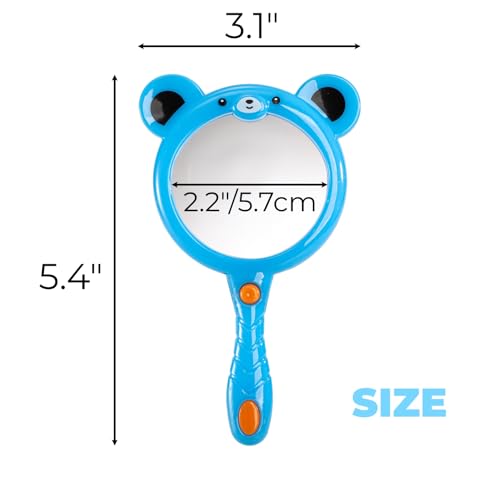 Hiceeden 30 Pcs Magnifying Glasses for Kids, 5X Plastic Colorful Kids Magnifier Bulk, Shatterproof Handheld Magnifying Lenses for Science Class, Outdoor Observation, Reading, Cute Bear Shape, 6 Colors