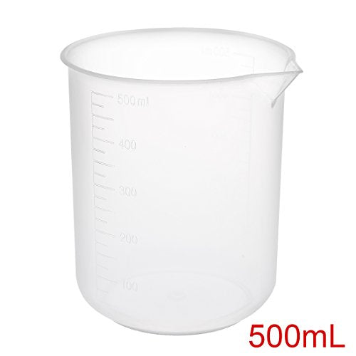 uxcell Measuring Cup 500ml PP Plastic Graduated Beaker Transparent for Lab Kitchen liquids 3pcs - size: 500ml