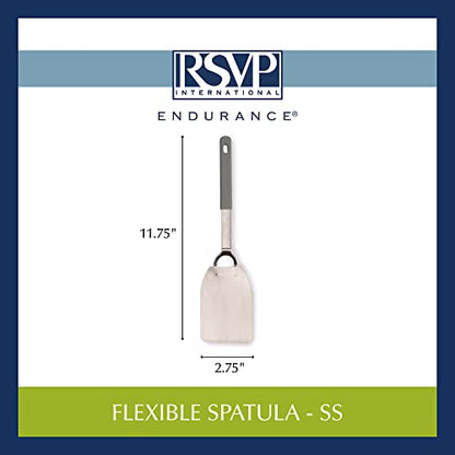 RSVP International Endurance Kitchen Tool Collection Flexible Stainless Steel, Dishwasher Safe, Spatula - size: Spatula, Standard