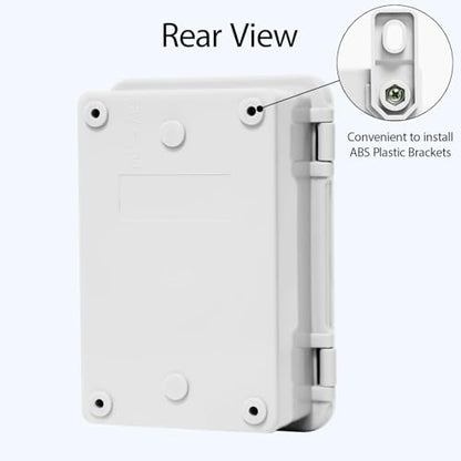 Junction Box, ABS Plastic, IP65 Waterproof Dustproof Universal Electrical Enclosure, Hinged Shell Outdoor and Indoor Usage Project Box, 5.9"x 3.9"x 2.8"(150x100x70mm), Grey - size: 5.9" x 3.9"x 2.8" (1pc)