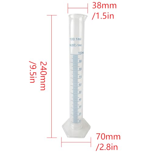 100ml Graduated Cylinder, Scientific Measuring Cup, 4 Pcs, Blue - size: 100ml