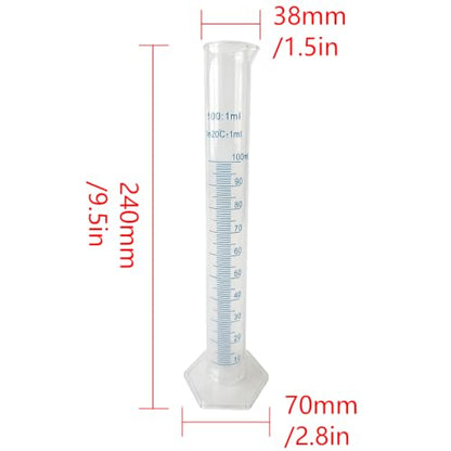100ml Graduated Cylinder, Scientific Measuring Cup, 4 Pcs, Blue - size: 100ml