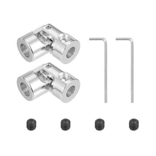 PATIKIL Rotatable Universal Steering Shaft 6mm to 5mm Inner Dia, 2 Pcs U Joint Shaft Coupling U Joints Coupler Connector Accessories with M4 Screws Spanner for Motor Model Robots - size: 6mm-5mm