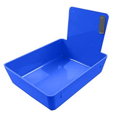 8/Pk Medium Medical Pro Lab Pan Dental Working Lab Pan Plastic with Stainless Steel Clip (Neon Blue) - color: Neon Blue