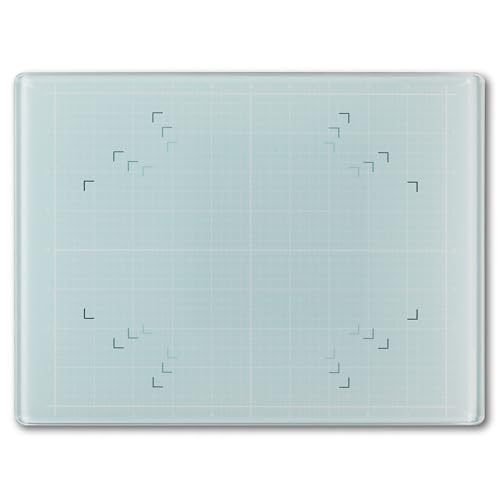 GLASSBOARD STUDIO Aqua Glass Craft Mat (9x12in) - Magnetic, Heat & Scratch Resistant, Stain-Proof for Crafting, Cutting, Painting, Mixed Media Artwork - Grid & Angle Lines, Non-Slip Rubber Feet - color: Aqua, size: 09"L x 12"W