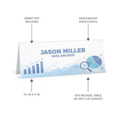 C-Line Rigid Plastic Name Tent Holders, 4.25 x 11, Clear, 25/PK (87507) - size: 4-1/4 x 11 Inches
