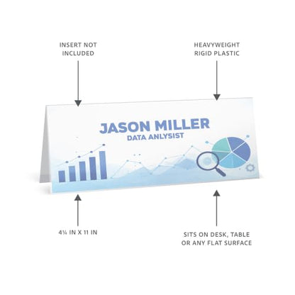 C-Line Rigid Plastic Name Tent Holders, 4.25 x 11, Clear, 25/PK (87507) - size: 4-1/4 x 11 Inches