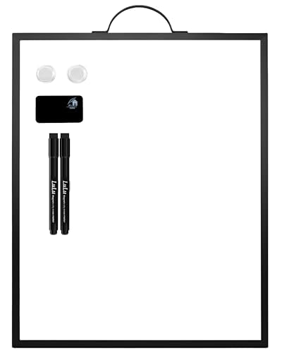 Magnetic Dry Erase Board 12x16 with Handle, Double Sided Portable Black Whiteboard for Home, Office, School & Kitchen - style: Black Handle