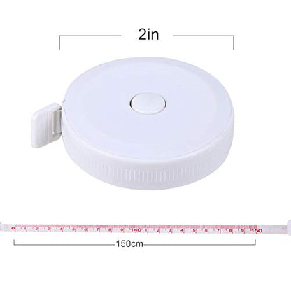 12 Pack Soft Retractable Measuring Tape - Tape Measure for Body Measuring Metric Tape Measure Double Scale for Body Fabric Sewing Tailor Cloth Knitting Home Craft Measurements - color: 12 Pack White