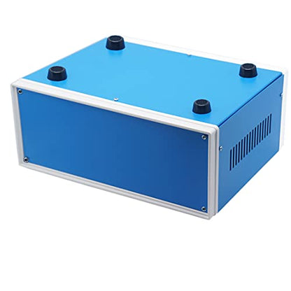 Zulkit Electronic Enclosures Blue Metal Enclosure Project Case DIY Box Junction Case Enclosure Preventive Case (9.1" x 7.3" x 3.9") - size: 9.1" x 7.3" x 3.9"