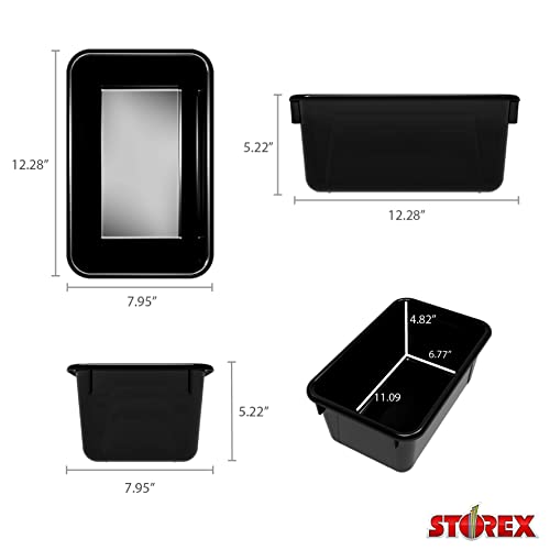 Storex Small Cubby Bin, 7.8 x 12.2 x 5.1 Inches, Black, 5-Pack (62466E05C) - color: Black, style: Bin Only