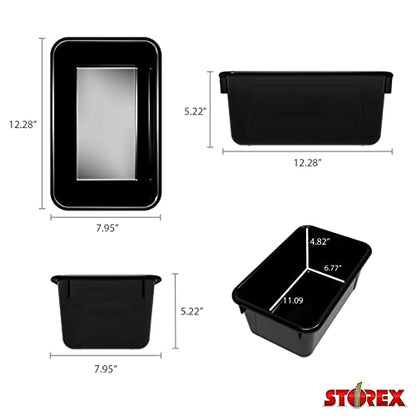 Storex Small Cubby Bin, 7.8 x 12.2 x 5.1 Inches, Black, 5-Pack (62466E05C) - color: Black, style: Bin Only