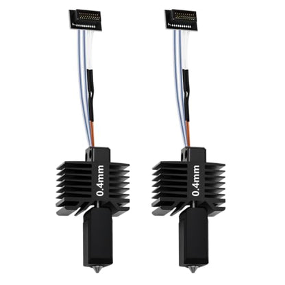 2PCS 0.4mm P1S P1P Hotend, Upgraded All-Metal Hardened Steel Nozzle Hotend Pre-Assembled with 24V 48W Ceramic Heater & High-Temp Thermistor Replacement Hot end for Bambu Lab P1 Series 3D Printers - size: 0.4mm