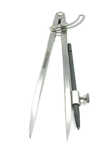UJ Ramelson Wing Compass Caliper Divider with Brass Holder and Carbide Scribe, Professional Machinists Metal or Wood Marking Tool (12 inch) - size: 12 inch