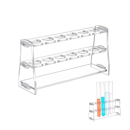 UNICRAFTALE 1 Set 6-Hole Clear Acrylic Test Tube Holder Rack - size: 18x5x9cm