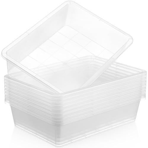 Hoteam 10 Pack Flat Bins Paper Trays,Clear,13.78 X 9.84 X 3.15 Inch - color: Clear, size: 13.78 x 9.84 x 3.15 Inch