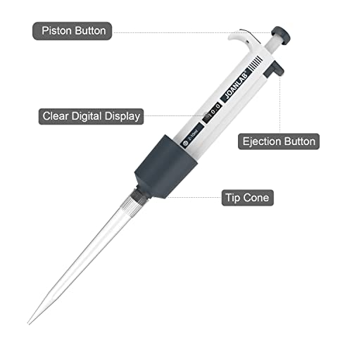 JOANLAB Micropipette 2-10ml Manual Adjustable Single Channel Pipettes High Accurate Lab Pipettors with Tips - color: 2-10ml