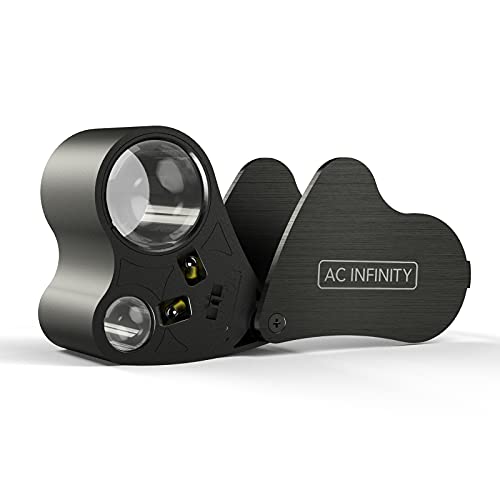 AC Infinity Illuminated Jewelers Loupe, Pocket Magnifying Glass 30x 60x