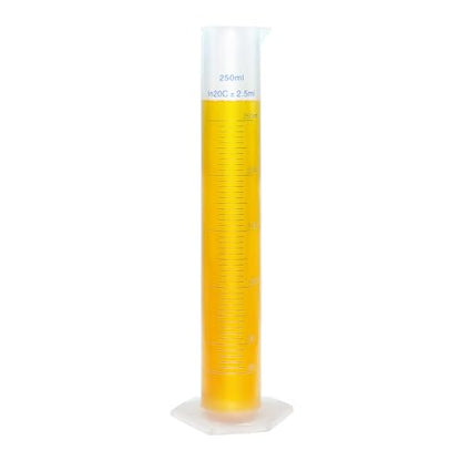 250ml Plastic Measuring Graduated Cylinder, Polypropylene Plastic, 2-Sided Marking, Ideal for Science, School and Home Lab, HUAOU, Pack of 1 - size: 250ml