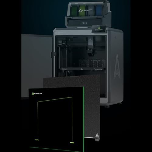 Creality K2 Plus Texture PEI Build Plate Kit, 3D Printer Heat and Wear Resistance Textured PEI Spring Steel Plateform with Wipe Nozzle Design for K2 Plus 370x370mm - size: K2 Plus Texture PEI