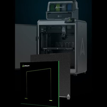 Creality K2 Plus Texture PEI Build Plate Kit, 3D Printer Heat and Wear Resistance Textured PEI Spring Steel Plateform with Wipe Nozzle Design for K2 Plus 370x370mm - size: K2 Plus Texture PEI