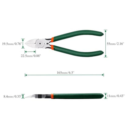 SPEEDWOX Wire Flush Cutters 6 Inch Precision Side Cutter Wire Cutter Pliers with Spring Functional Precision Tools for Cutting Electronics Wires Handmade and Any Clean Cut Needs - size: 6"