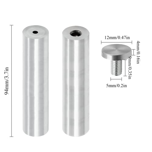 Luomorgo Stainless Steel Standoff Screws, 1/2" x 4", Silver, 12 Pcs - color: Silver, 12 Pcs, size: 1/2" x 4" / 12 x 100mm