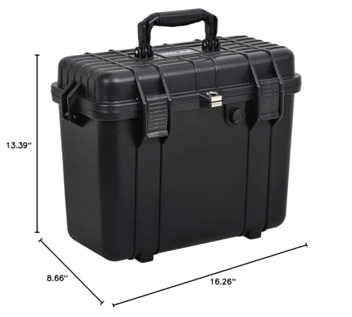 MEIJIA All Weather Waterproof Hard Camera Case With Customized Fit Foam Included, Elegant Black,Fit for Drones,camera,lens,16.26x8.66x13.39inches - size: 16.26" x 8.66" x 13.39"