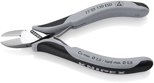 KNIPEX Tools 77 02 130 ESD Electronics Diagonal Cutters, ESD Handles, 5-1/4"