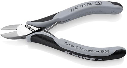 KNIPEX Tools 77 02 130 ESD Electronics Diagonal Cutters, ESD Handles, 5-1/4"