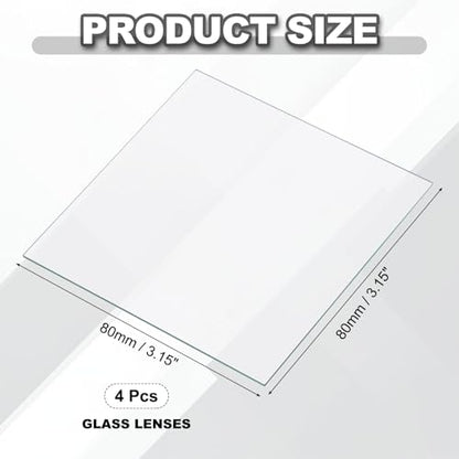 PATIKIL 80x80mm Glass Streak Plate, 4pcs Lab Glass Slides Microscope Glass Slides Optical Optically Clear Glass Slides Smooth Edges High Transparency Transparent Uniform Thickness - size: 80x80mm