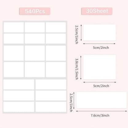 540Pcs Removable Labels, Labels Stickers - color: White