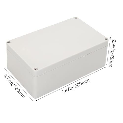 Project Box IP65 Waterproof Junction Box ABS Plastic Electrical Boxes DIY Electronic Project Case Power Enclosure White 7.87x4.72x2.95 inch (200 x 120 x75 mm) - color: White, size: 7.87"x4.72"x2.95"