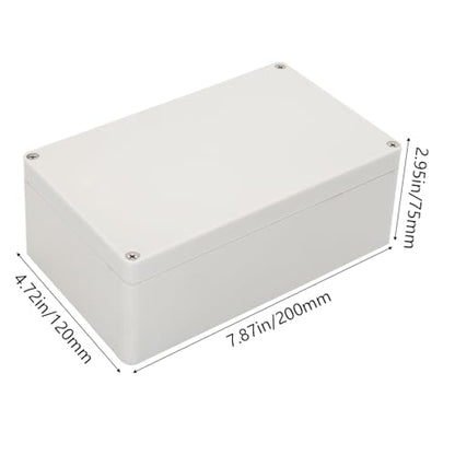Project Box IP65 Waterproof Junction Box ABS Plastic Electrical Boxes DIY Electronic Project Case Power Enclosure White 7.87x4.72x2.95 inch (200 x 120 x75 mm) - color: White, size: 7.87"x4.72"x2.95"
