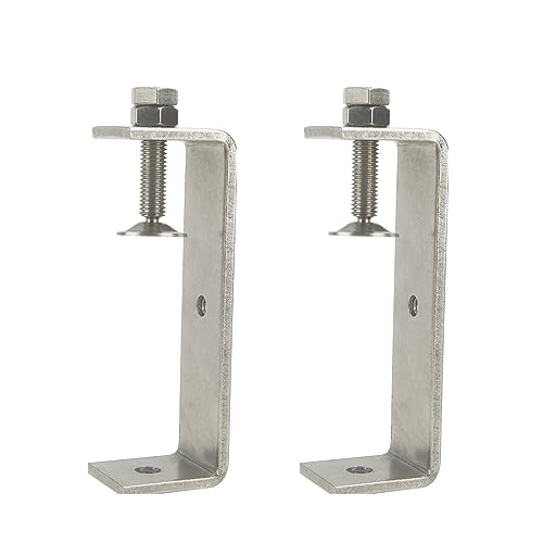Heavy Duty C Clamps 4.6In for Mounting, Metal Stainless Steel U Clamp for Metal Working Small Desk Clamp with Stable Wide Jaw Opening & Protective Pads/I-Beam Design (2pcs) - color: 4 3/4 In-2pcs-121mm