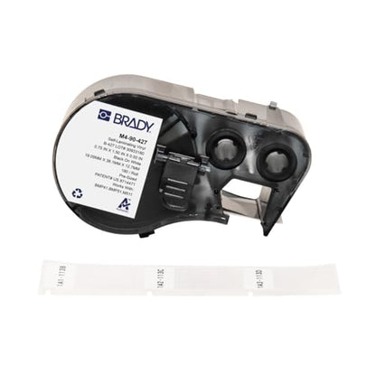 Brady Authentic (M4-90-427) Self-Laminating Vinyl Wrap Around Labels 1.5" H x 0.75" W Black on White, Clear, 180 Labels. for use with The BMP41, BMP51, and M511 Label Printers - color: Black on White, Clear, size: 1.5*0.75 inches