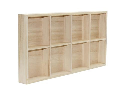 8 Section Wooden Trays – 14" × 7" Rectangular Organizers with 8 Compartments for Crafts, Drawer Tidying, Snacks, and Display | 2 Pack - size: 8 Section
