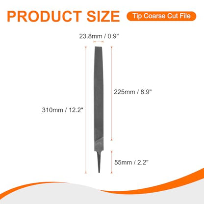 HARFINGTON Tip Coarse Cut File High Carbon Steel Double Cut Teeth 10" - size: 10", style: Coarse