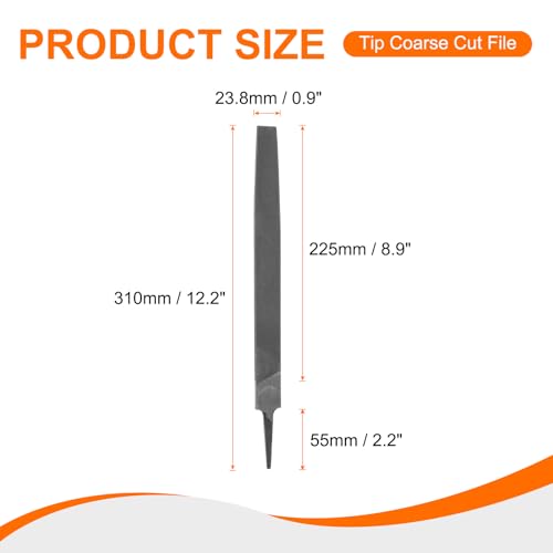 HARFINGTON Tip Coarse Cut File High Carbon Steel Double Cut Teeth 10" - size: 10", style: Coarse