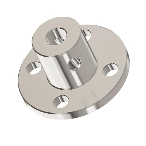 2Pcs 6mm Flange Shaft Coupling, Rigid Coupling, Silver - size: 6mm id-10mm od