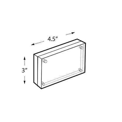 Azar Displays 104438 Clear Acrylic Magnetic Photo Frame Block 4.5x3 - size: 4.5in x 3in Vertical/Horizontal