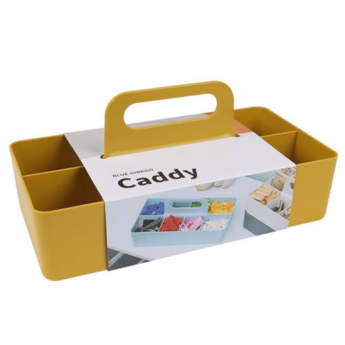 BLUE GINKGO Stackable Organizer Caddy, Long, Yellow, Made in Korea - color: YELLOW, size: Long Rectangle