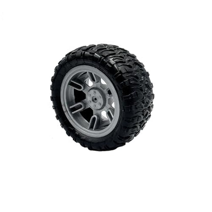 4PCS Toy Car Wheel 60mm Toy Car Rubber Tire Wheels with Shaft Round Rod Axles for RC Car Truck Robot DIY Model Toy Parts