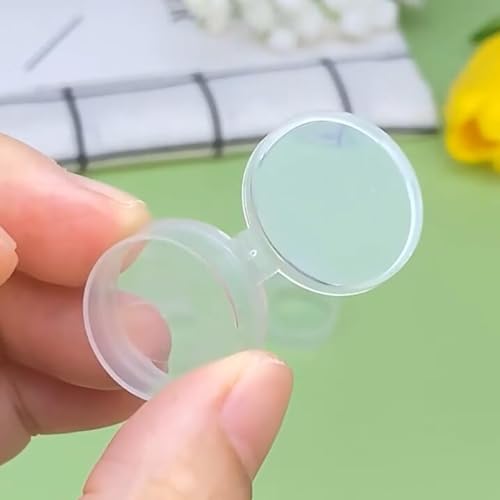 Small Bead Organizers, 24 Pieces Mini Clear Plastic Round Storage Jars for Beads,Buttons, Jewelry