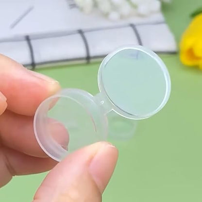 Small Bead Organizers, 24 Pieces Mini Clear Plastic Round Storage Jars for Beads,Buttons, Jewelry