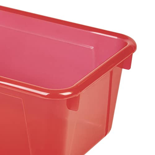 Storex Small Cubby Bin, 12.2 x 7.8 x 5.1 Inches, Candy Red, (62475U05C) (Pack of 5) - color: Tint Red, style: Bin Only