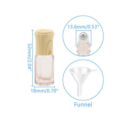 3mL Glass Roller Bottles for Essential Oils, Roller Ball Applicator - color: Pink