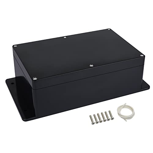 Junction Box IP65 Waterproof Dustproof ABS Plastic Universal Electric Project Enclosure with Fixed Ear Black 9.1x5.9x3.3 inch (1pc) - size: 9.1"x5.9"x3.3"(1 pack)