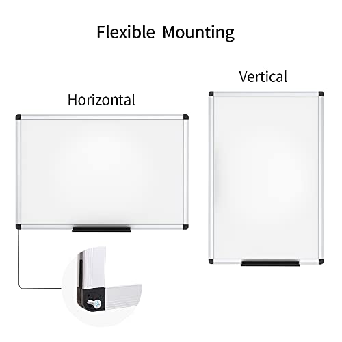 VIZ-PRO Magnetic Whiteboard, 48 x 24 Inches, Dry Erase Board for Wall - size: 48"W x 24"H