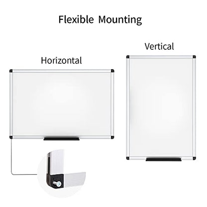 VIZ-PRO Magnetic Whiteboard, 48 x 24 Inches, Dry Erase Board for Wall - size: 48"W x 24"H